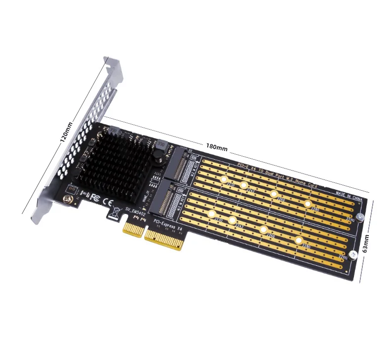20 Gbit/s/40 Gbit/s PCI-E X4 sa dva luka M. 2 M-Key Card proširenja za NVME 2230 2242 2260 2280 22110 SSD Karticu adapter M2 Raid Kartica