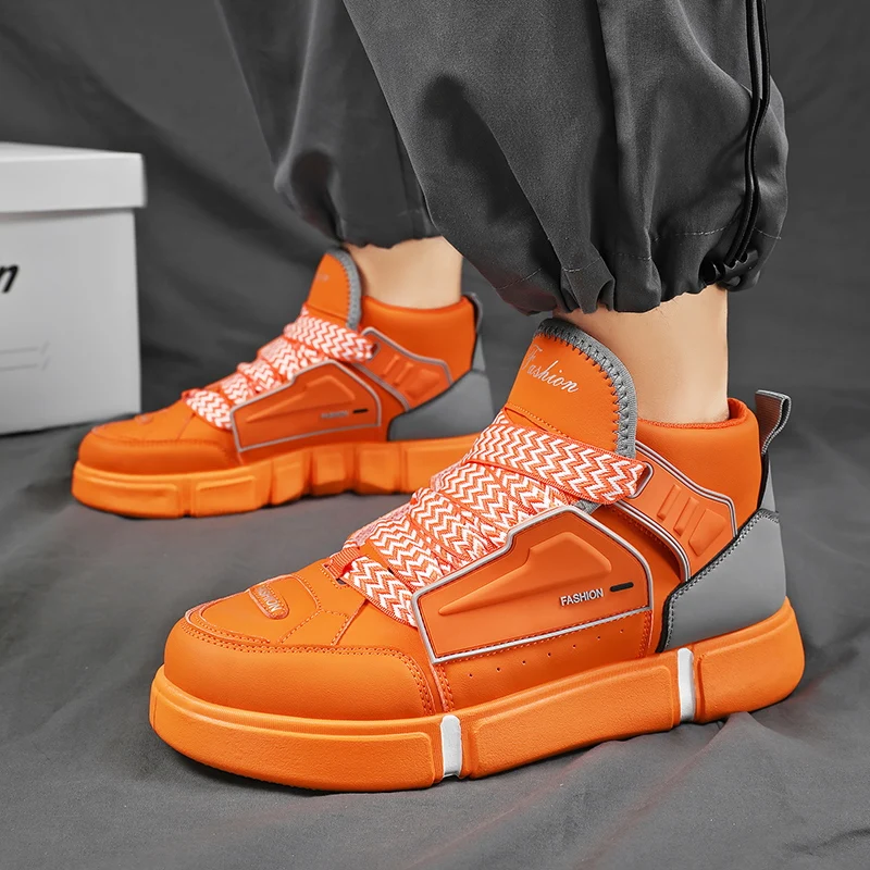 2023 svakodnevne Nove tenisice za muškarce, narančasta muške cipele od umjetne kože, udobne cipele za hodanje, muška branded design muška obuća
