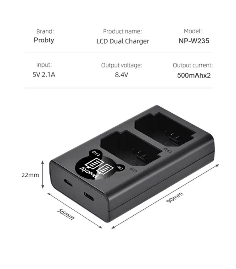 2600 mah za Fujifilm NP-W235 NP W235 Baterija + led USB Dvostruki punjač Za Fujifilm X-T5 X-T4 GFX 100S X-H2S GFX 50S II