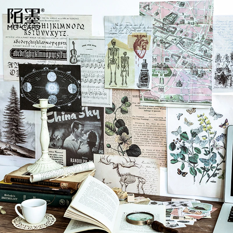 36 kom./lot, serija slikovnica s biljkama, Mešani materijal, Papir, Časopis za starog papira, planer, Scrapbooking, vintage dekor papir-ručni rad 