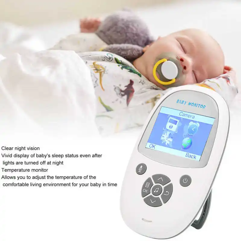 Baby monitor 2,4 inča sa kamerom LCD zaslon Bežični definicija temperature 2 načina razgovora za bebe i starije osobe 100-240