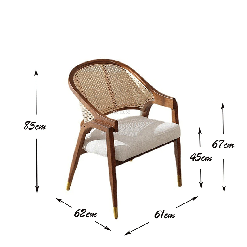 Drvene stolice za dnevni boravak od ratana, Nordijsko Namještaj za odmor, Udoban Stolac S naslonom za leđa, Klasicni Blagovaona stolice, Dizajn kauč, stolicu