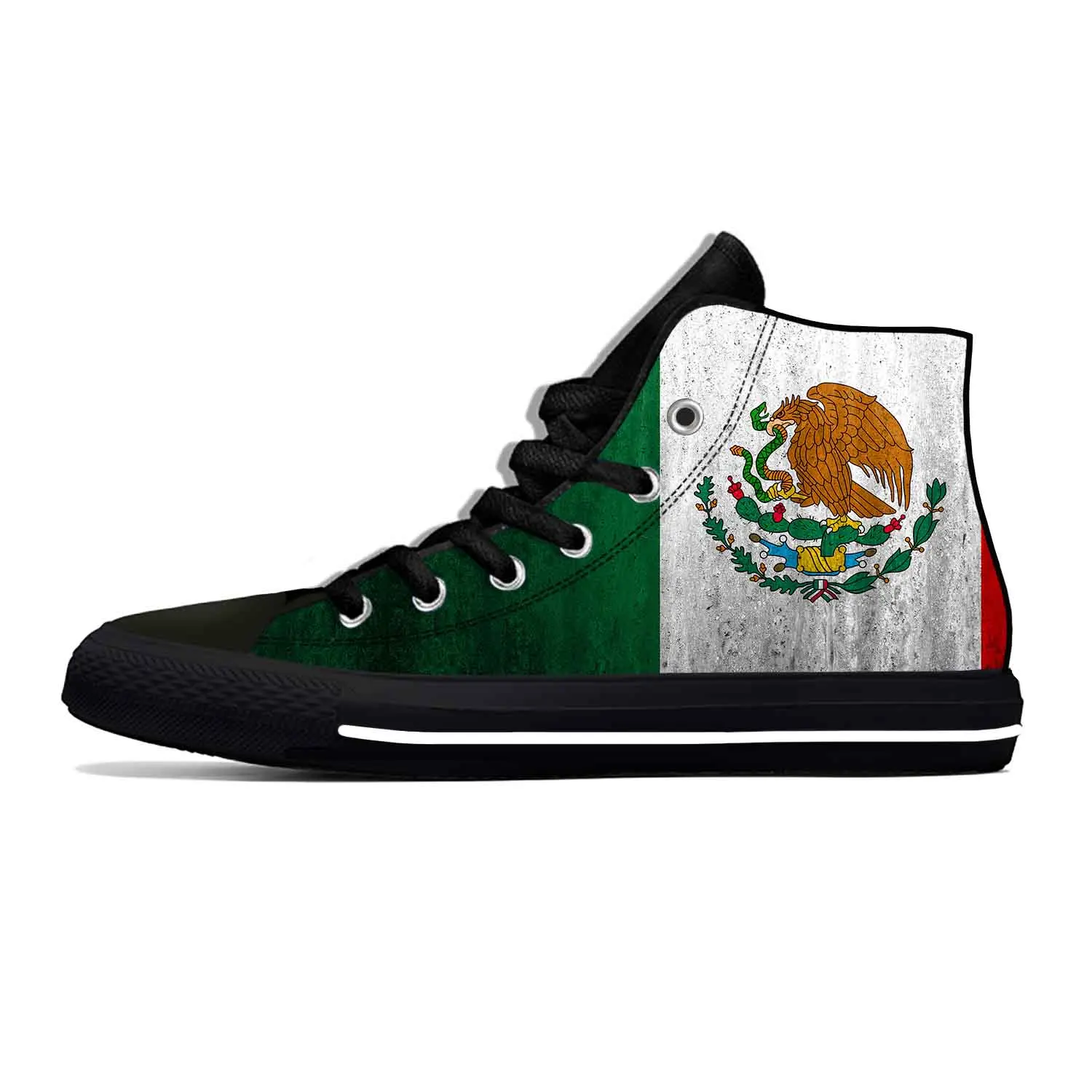 Meksiko, meksički zastava, патриотическая ponos, funky zabavna svakodnevni tkiva cipele s visokim берцем, udoban prozračna muške i ženske tenisice s 3D ispis