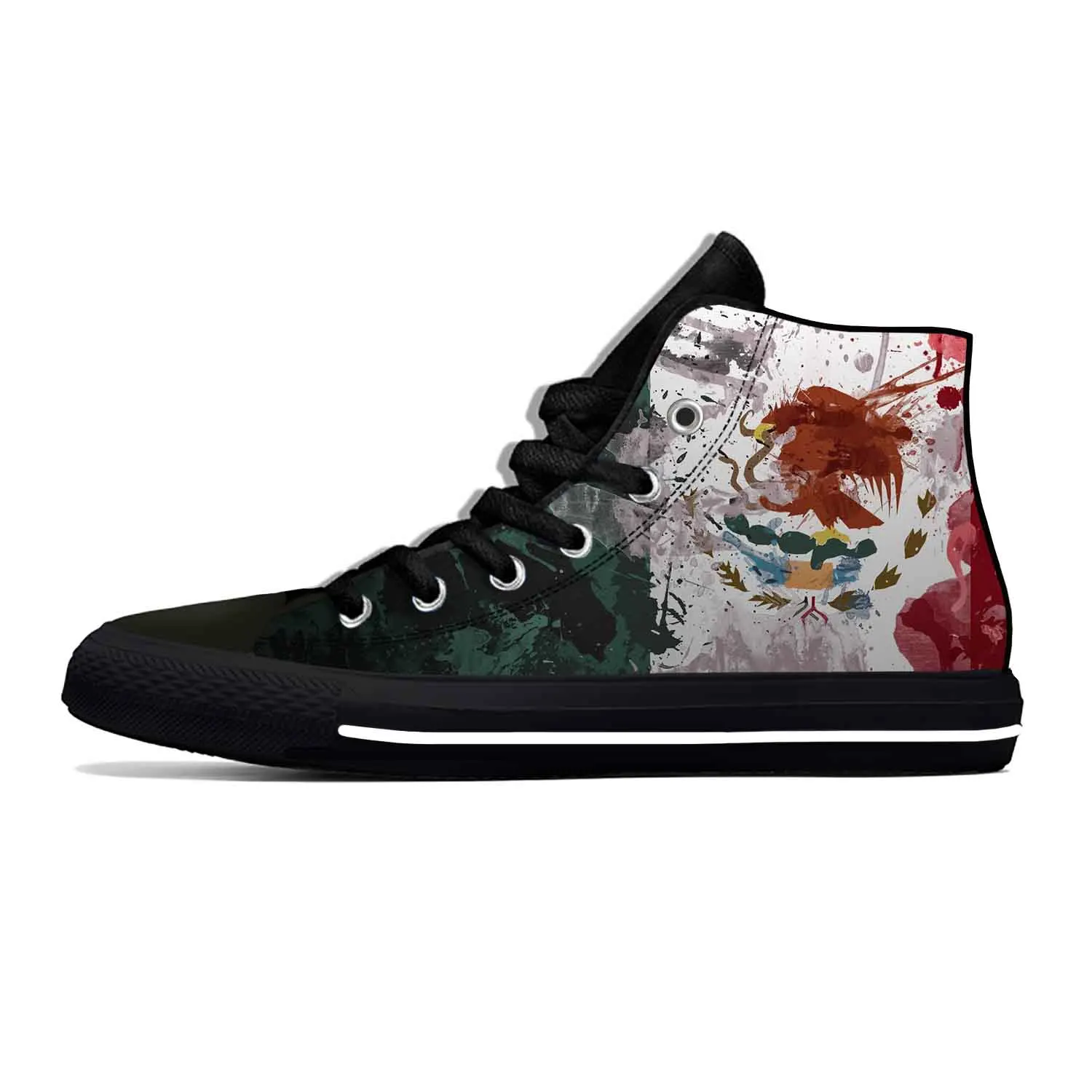Meksiko, meksički zastava, патриотическая ponos, funky zabavna svakodnevni tkiva cipele s visokim берцем, udoban prozračna muške i ženske tenisice s 3D ispis