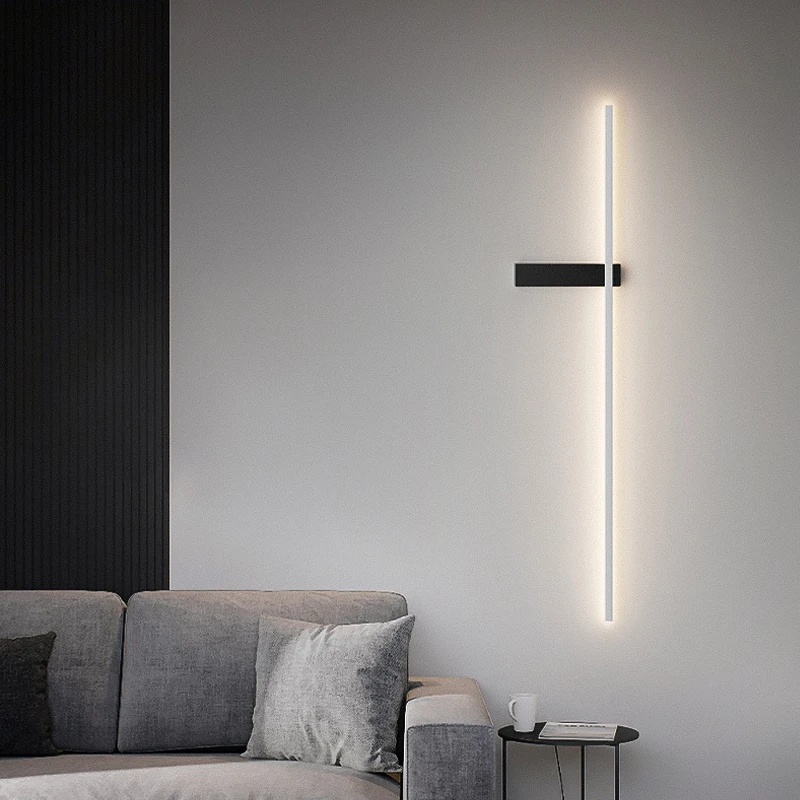 Minimalistički skandinavski dugi noćni lampa, moderan, jednostavan zidna lampa za spavaće sobe, 2022 nova dnevni boravak, TV-pozadina, zidne lampe