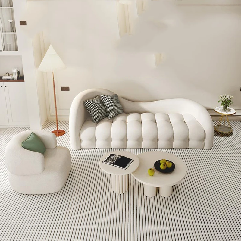Naglasak Kauč sredine stoljeća Pod Nordic Cloud Moderna Bijela Zakrivljena kauč Mini Oturma Odası Kanepeleri Namještaj za dnevni boravak