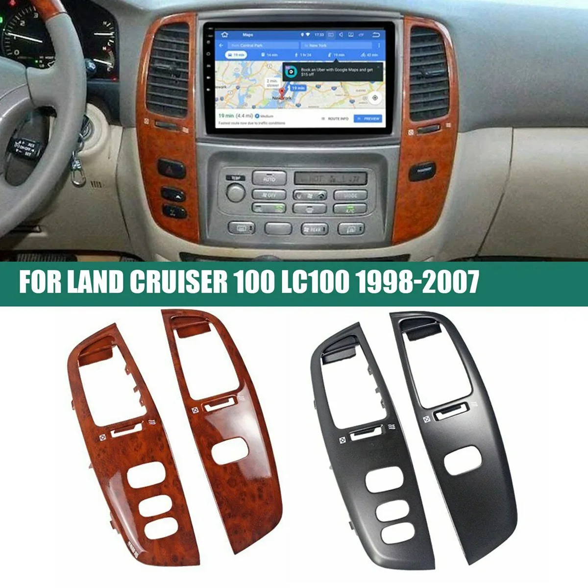 Poklopac ploči s instrumentima u automobilu za Land Cruiser 100 LC100 FJ100 Ujz100 1997-2007 LHD crna