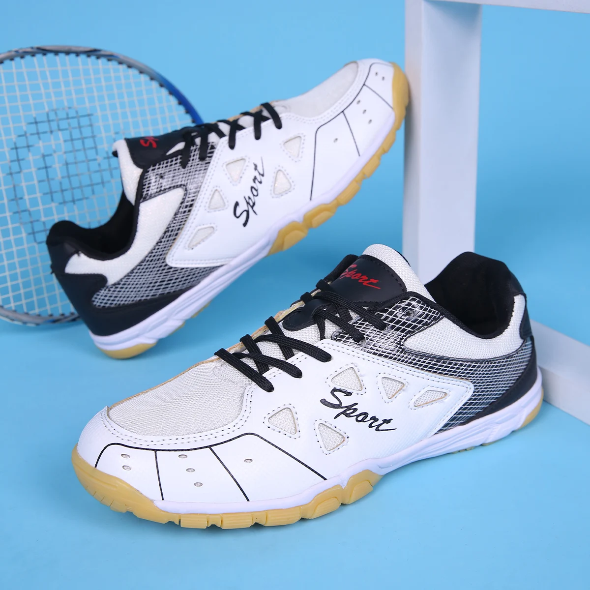 Profesionalna obuća za badminton, veličina 35-46, cipele za treninga u tenisu u zatvorenom prostoru, prozračna tenisice od сплайсированной mreže, Funky sportska obuća