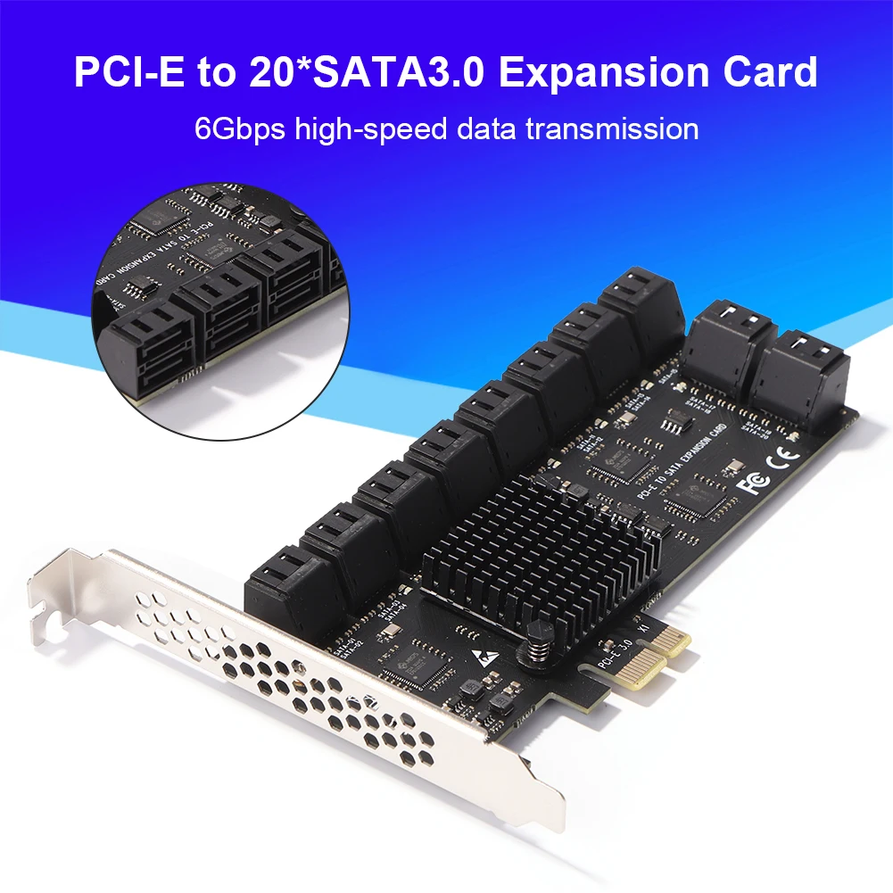 SA3120J Adapter PCIE 20 luka 6 Gb/s PCI-Express X1 SATA3.0 Riser Naknada za proširenje