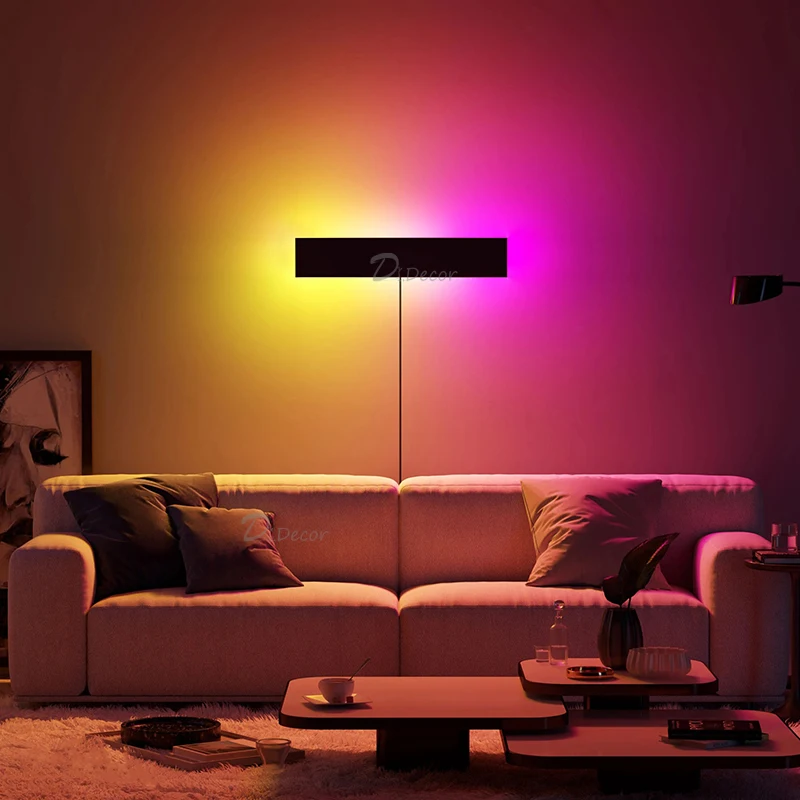 Skandinavski zidne lampe RGB daljinski upravljač, noćni lampa za spavaće sobe, dekoracija kuće, zidne lampe, šarene restoran, dnevni boravak, unutarnja rasvjeta