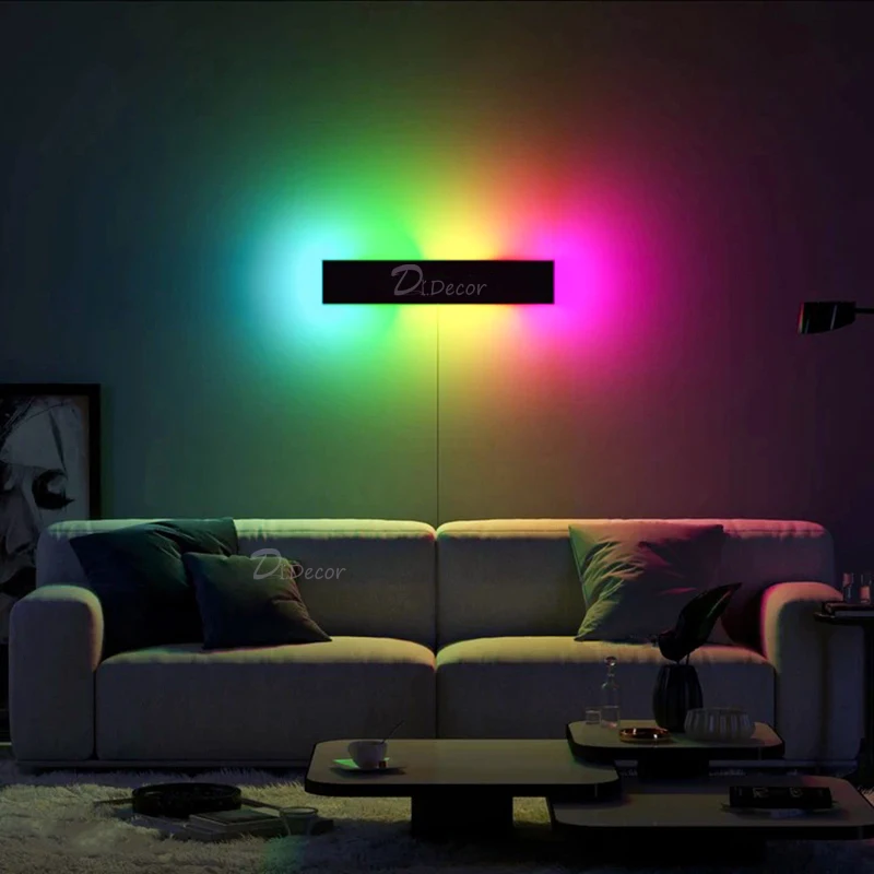 Skandinavski zidne lampe RGB daljinski upravljač, noćni lampa za spavaće sobe, dekoracija kuće, zidne lampe, šarene restoran, dnevni boravak, unutarnja rasvjeta