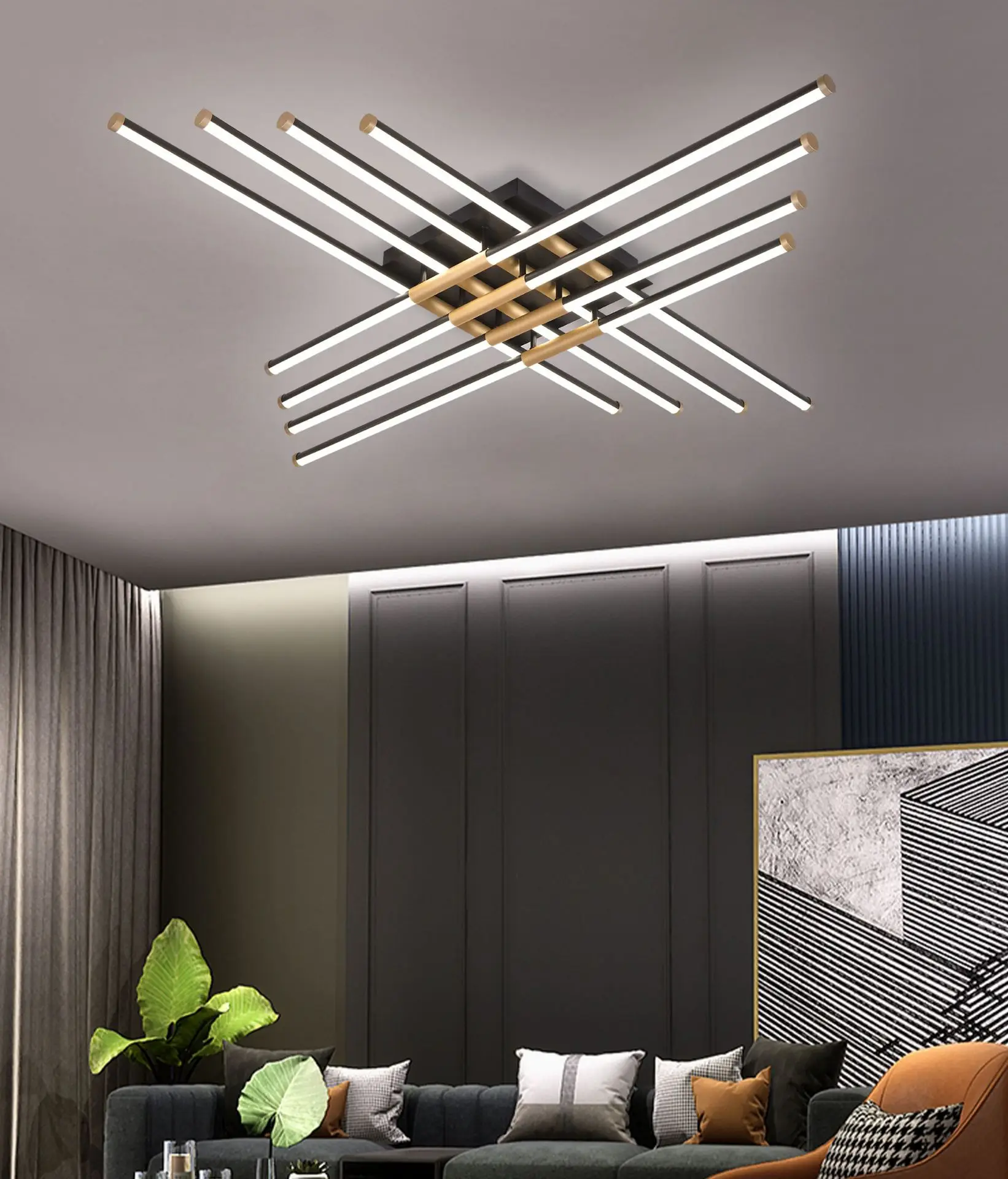 Stropna svjetiljka OUTELA u постмодернистском stilu, kreativni jednostavan dizajn, led duge svjetiljke u traku za uređenje doma dnevnog boravka i spavaće sobe