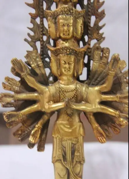Tibetanski brončana, bakrena kip Bodhisattva Гуаньинь Avalokiteshvara Hiljadu ruku