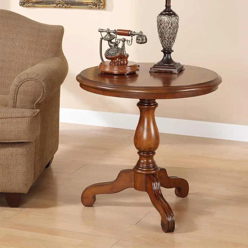 Приставной stol za kauč, pogodna za dnevni boravak, kutak za kavu, kava stol, okrugli čaj stol, stolić za odmor, telefonski stol u retro stilu, masivnog drveta u Country stilu