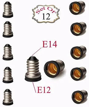 12 kom., Adapteri za žarulje sa žarnom niti / Pretvara baza E14 u p E12 za канделябров E14/ Otporan na visoke temperature / vještina sa zaštitom od sagorijevanja na poslu