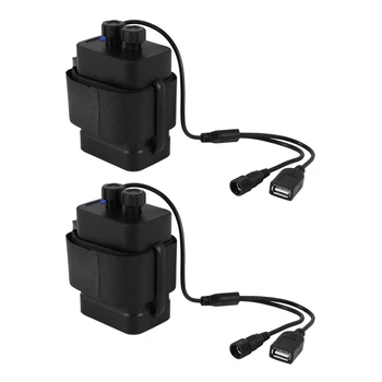 2X Vodootporna torbica za bateriju DIY 6x18650 uz napajanje od 12 vdc i USB za bicikl, led downlight, mobilni telefon, router
