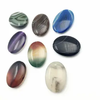 30x40 mm Kamen sa direktnim otvaranjem, crni prugasti ahat, ovalni razuporne perle, ogrlica za nezavisne produkcije, nakit i Pribor