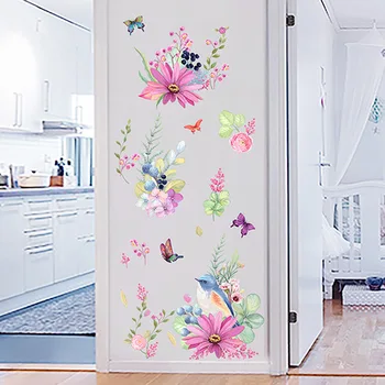 60x90 cm, velike naljepnice za zid s ružičastim пионом, romantične cvijeće, kućni dekor za spavaću sobu, dnevni boravak, vinil naljepnice za zid 