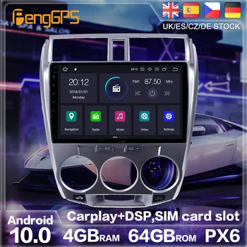 Android 10.0 PX6 GPS navigacija za Honda City 2008-2013 Auto radio auto stereo CD DVD auto Media player glavna jedinica 2 DIN 2DIN