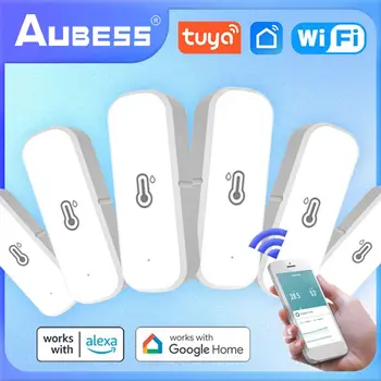 Aubess Tuya ZigBee/WiFi Senzor Za Temperaturu I Vlagu, Dom Spojen Termometar, Kompatibilan Sa Smart Life Alexa Google Assistant