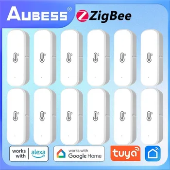 Aubess ZigBee Senzor temperature i vlažnosti zraka, Toplomjer-hygrometer, alarmni sustav za pametne Kuće Tuya Smart Life Alexa