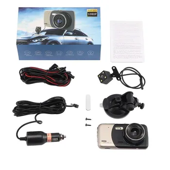 Auto kamera Full HD 1080p 4,0 inča IPS s dvije leće, авторегистратор, kamera, auto video snimač za parkiranje 24 sata, video rekorder