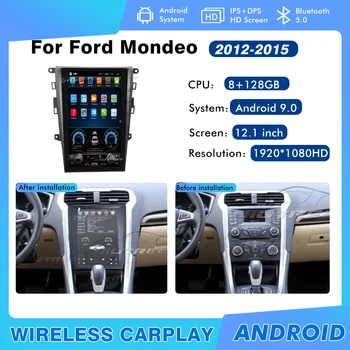 Auto radio Android s 13,6-inčni vertikalnim ekrana za Ford Mondeo 2012 2013 2014 2015, GPS navigacija, multimedijski player Carplay Stereo