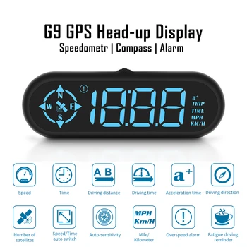 Automatsko HPD G9, sustav za pomoć pri sigurnom vožnje, glavobolja, zaslon, automobilski brzinomjer, alarm, led zaslon, točan smjer kretanja, GPS je Pogodan za sve automobile
