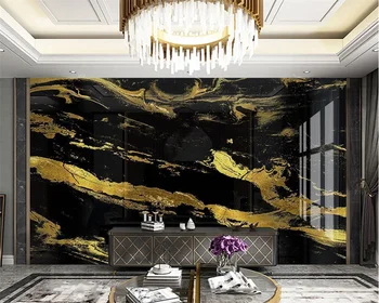 beibehang papel de parede Prilagođene moderni i luksuzni wallpapera iz crnog zlata na recepciji hotela sa zlatnom folijom i zlatnog mramora
