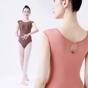 Briljantan балетное odijela za žene, сетчатое loptu гимнастическое odijela za odrasle, čipkan plesni odijela bez rukava, ženski kupaći kostimi