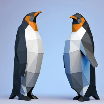 Carski Pingvin, morske životinje Antarktiku, Papir model Home dekor, Ukras sobe, Dekoracija stola, zanatskih predmeta od papira, 3D Igračke ručni rad