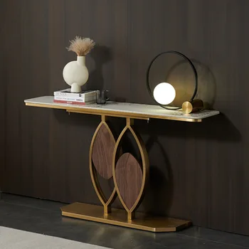 Creative ulazna platforma iz talijanskog škriljevca, jednostavan luksuzni ulazni stol, ulazni ormar u minimalistički stil, uza zid, proziran