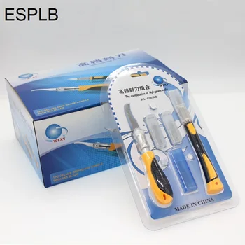 ESPLB stroj za nož Kombinirani rezanje nož s 13 kom. sječiva + 2 kom. non-slip metalnom ručkom za drvo, rezač papira, obrta svojim rukama