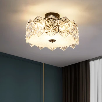 Francuska je Minimalistički stakleni kristalnu stropna svjetiljka u obliku pahuljica, led luster za dnevni boravak, Dekoracija spavaće sobe, radna soba, led rasvjeta u prostoru