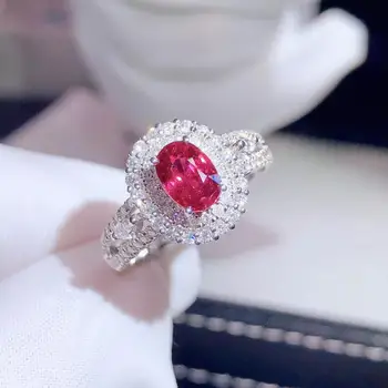 H708 Prsten s prirodnim Crveno rubin 1,02 karat, dijamanti, Nakit, Jubilarni ženski Prsten za Žene, Fino prstenje