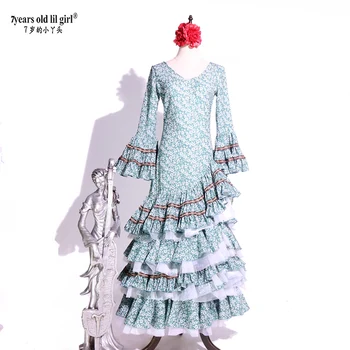 Haljina za latino plesove, haljina za flamenco iz биэластичной tkiva, ženska odjeća ENE07