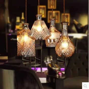 Klasicni Staklene boce Viseće svjetiljke caffe Bar Ukrašen bilo koji otvoreni položaj rasvjete Kreativna staklene lampe