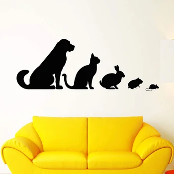 klinika životinja Vinil zidni oblog veterinarska ljubimac pas mačka zec, hrčak naljepnica kućni ljubimac ukras zoo naljepnica na zidu