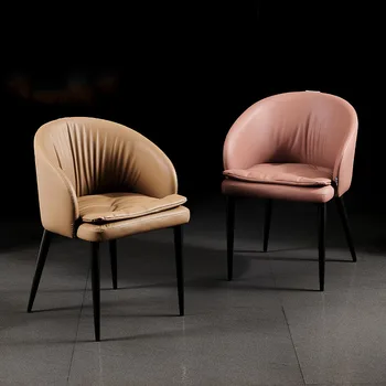 Kožne dizajnerske blagovaona stolice za dnevni boravak skandinavski luksuz, ergonomski blagovaona stolice za frizerski salon Cadeira Furniture AB50CY
