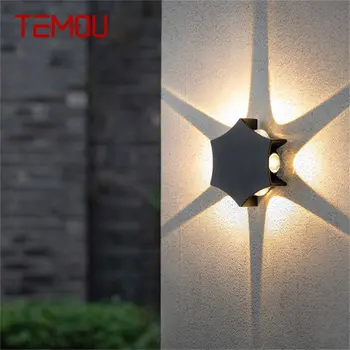 Kreativna ulične zidne svjetiljke TEMOU, moderna crna vodootporna led jednostavna lampa za kuću, terase, balkona, vile