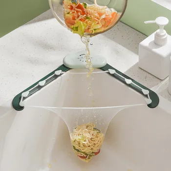 Kuhinjska trokutastim cjediljka za sudopere, košarica za povrće i voće, postolje na присоске za pohranu u kuhinji, a rok za filter sudopera