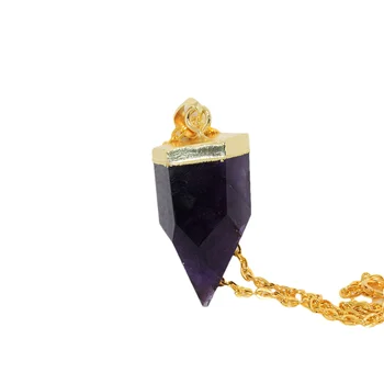 Ljubičasti kristal ametist kamenje privjesak ogrlice s Kamenim Lancem Dar 2023 кварцевая Metak Vintage veliko amulet Veliki ovjes