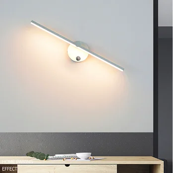 Minimalistički skandinavski led zidna svjetiljka za prostore sa prekidačem sa okretanjem na 300 ° 41 cm, noćni lampe, ogledalo lampa, linearna led zidna svjetiljka