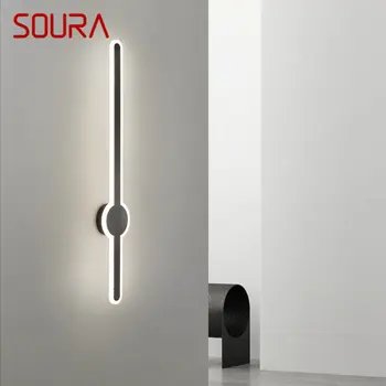 Moderne Zidne lampe Soura iz crne Tuča, led, 3 boje, klasične kreativna bra za dom dekor sobe