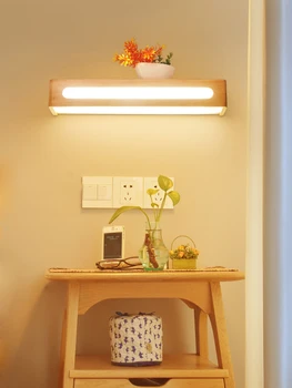 Moderni Kreativni zidne lampe od Drveta, Mali ured, Dnevni boravak, Blagovaona stol, Ogledalo, Ormar za spavaću sobu u skandinavskom stilu, Dekorativne zidne lampe