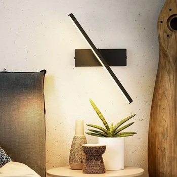 Moderni noćni ormarić za Spavaće sobe sa Mogućnošću Okretanja i Podesivim Kutom osvjetljenja 330 °, unutarnji led zidna svjetiljka, Aluminijski Jednostavan lampa