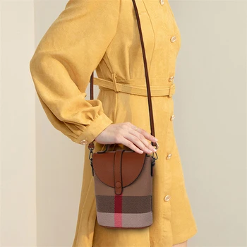 Modna torba preko ramena, решетчатая парусиновая kožna torba zatvarač za mobilni telefon, ženska svakodnevni mala torba na rame, ženska