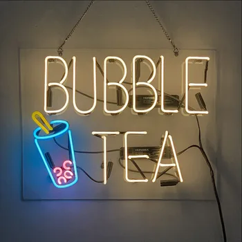 Neonska reklama za čaj šalice Ručni rad od ovog Stakla, Cijev za piće, Shop reklame, Dekoracija za stranke, Svjetlo-prikaz 19 