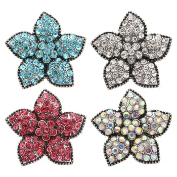 Novi vještački kristalno kamenje Cvijeće 20 mm gumb-zatvarači su pogodni za DIY 18 mm narukvica-kvaka nakit Božićni Poklon