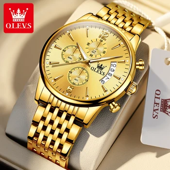 OLEVS 2867 Muški satovi kvarcni high-end brand Vodootporan moderan luksuzni ručni sat od nehrđajućeg čelika koje ostavljaju prikaz datuma za muškarce